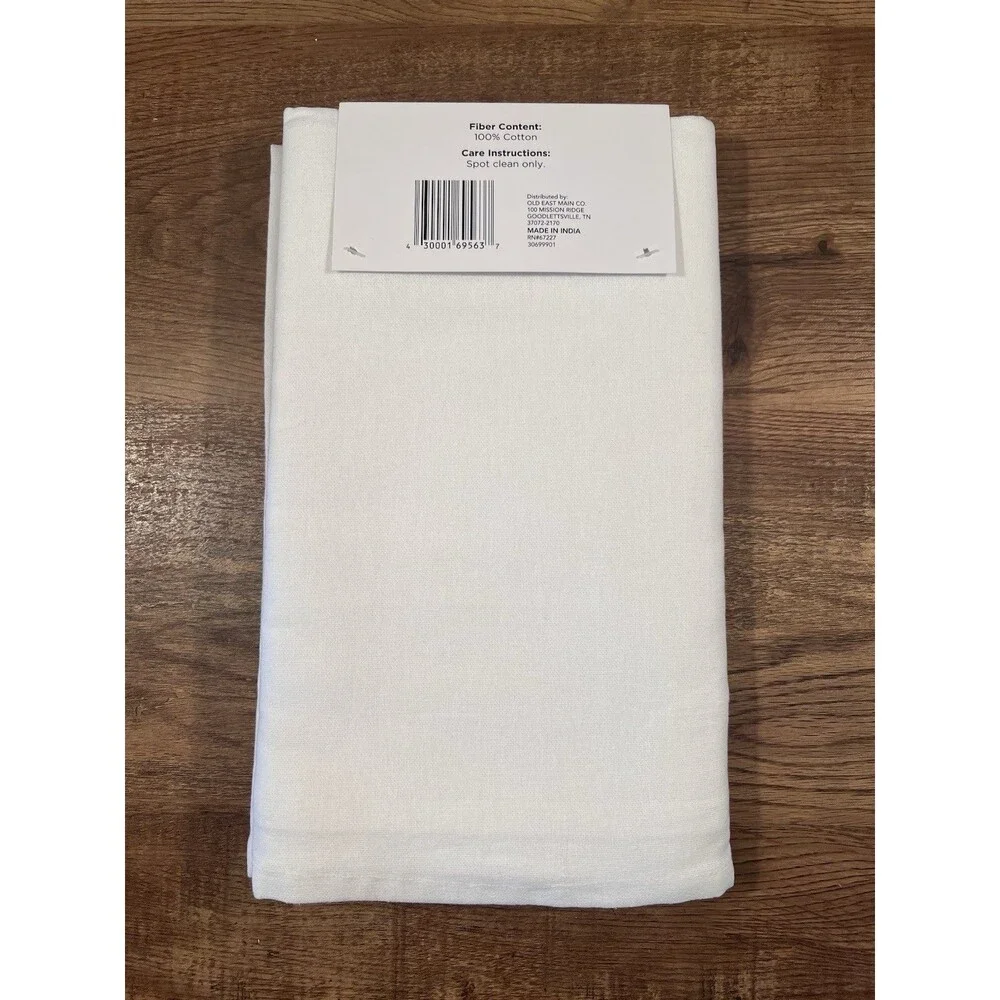 Home Style Rectangular Tablecloth 54 x 70 White/Black Stripe 100% Cotton